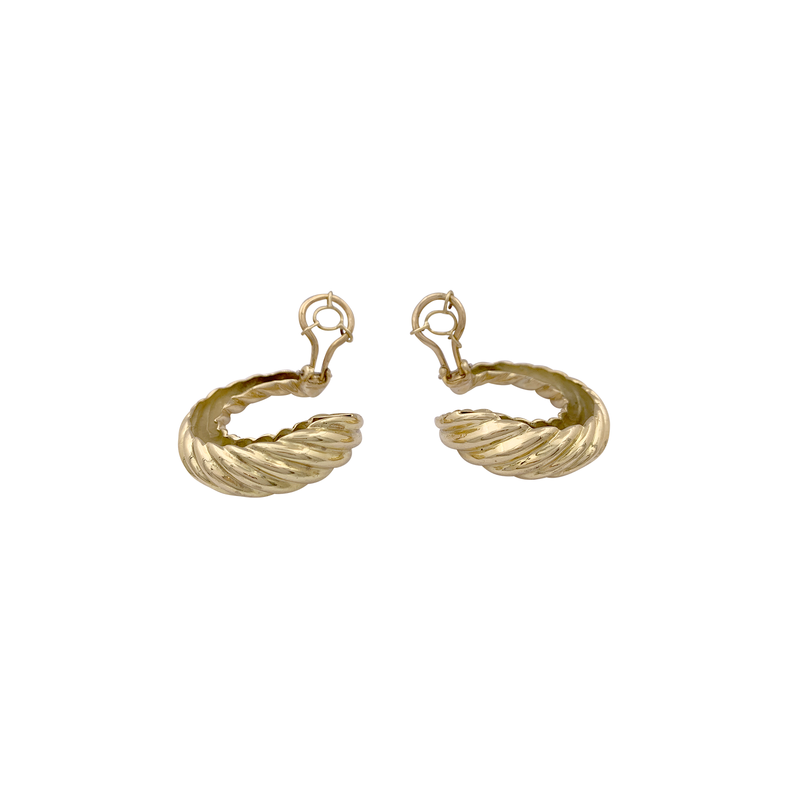 Boucles d'oreilles vintage, or jaune. 3