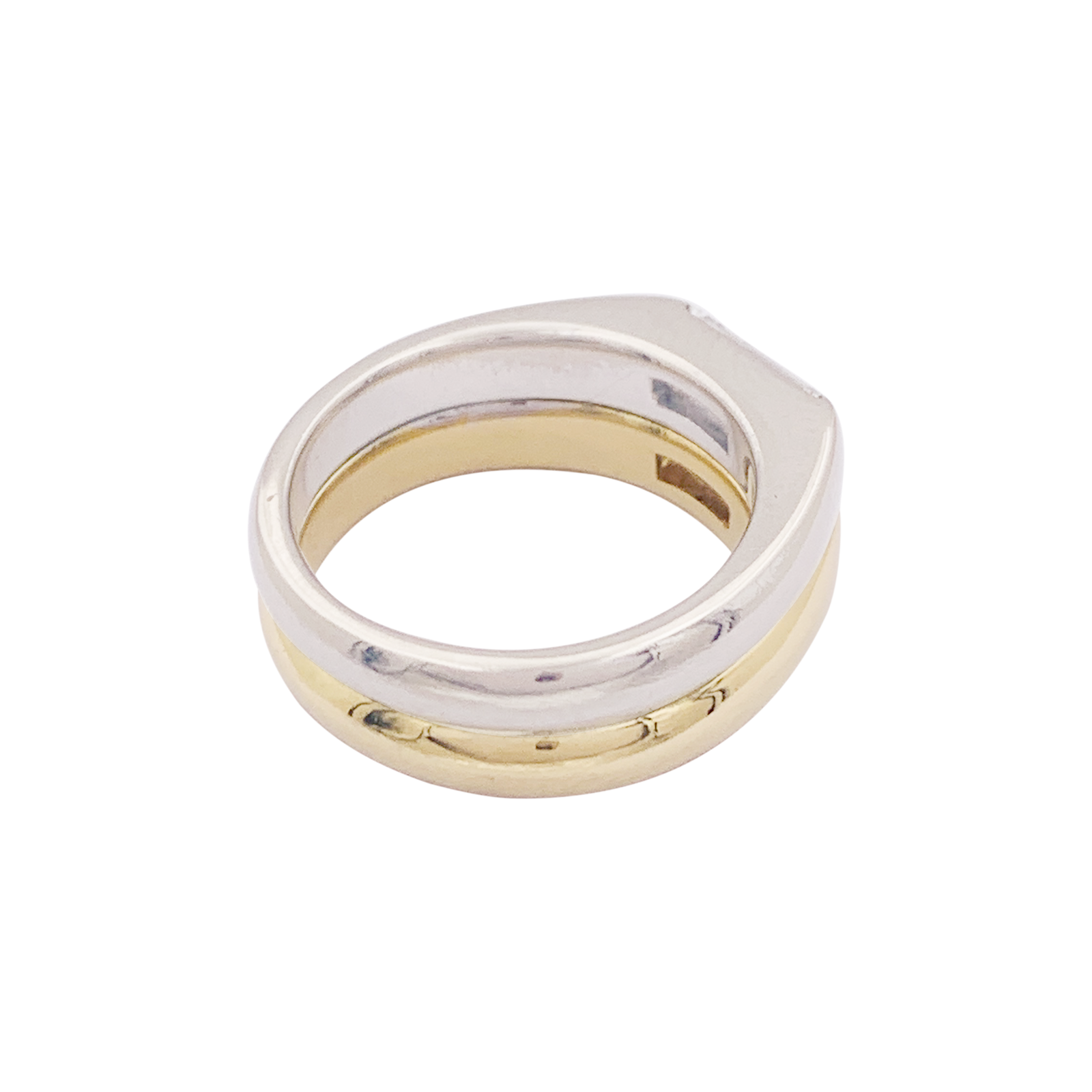 Bague deux ors, diamants baguette. 3