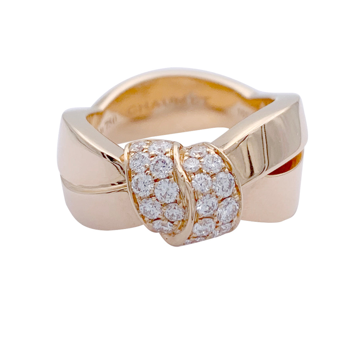 Bague Chaumet, "Liens Séduction", or rose et diamants. 2