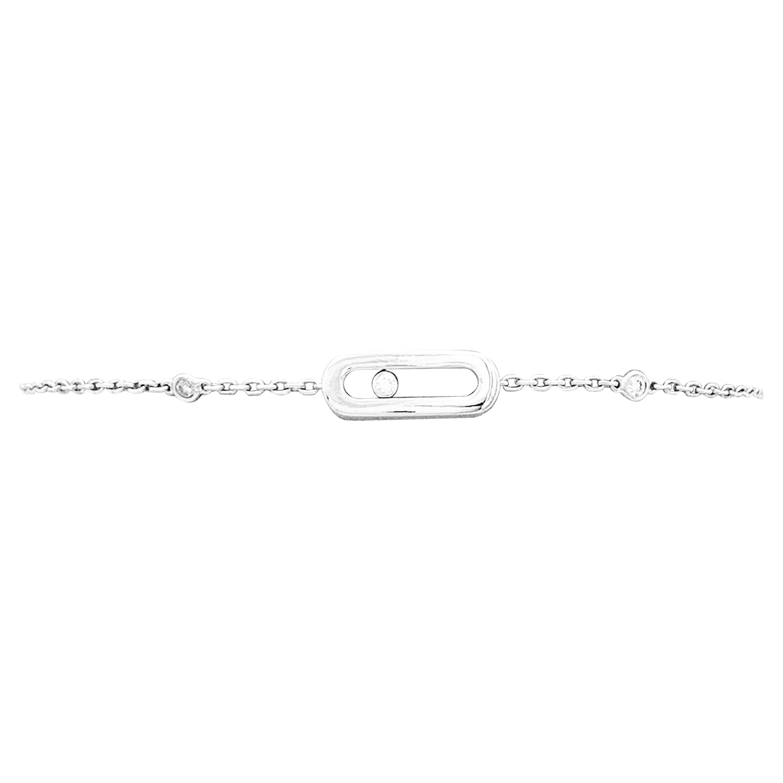 Bracelet Messika, "Move Uno", or blanc et diamants. 2