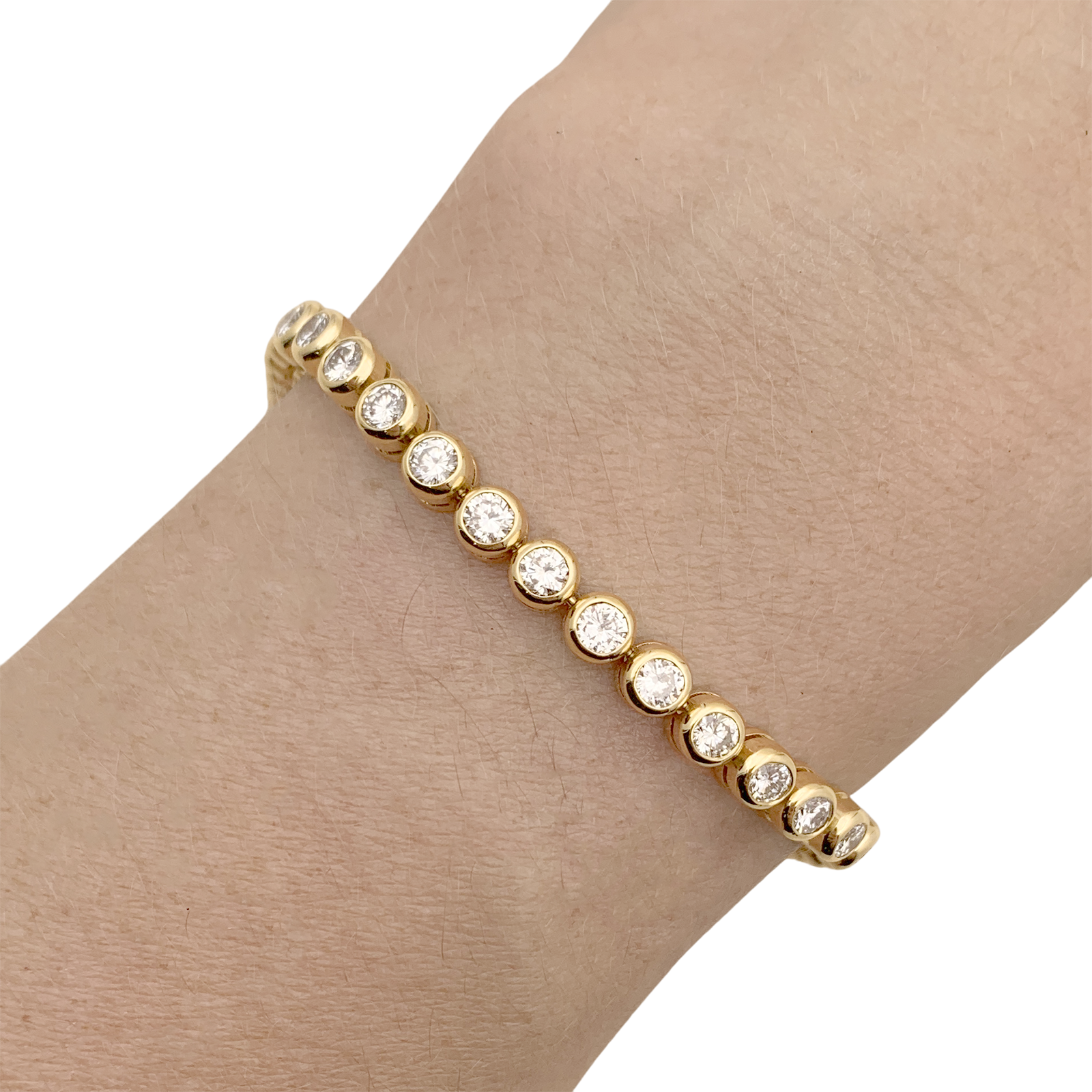 Bracelet ligne, diamants en serti clos. 6