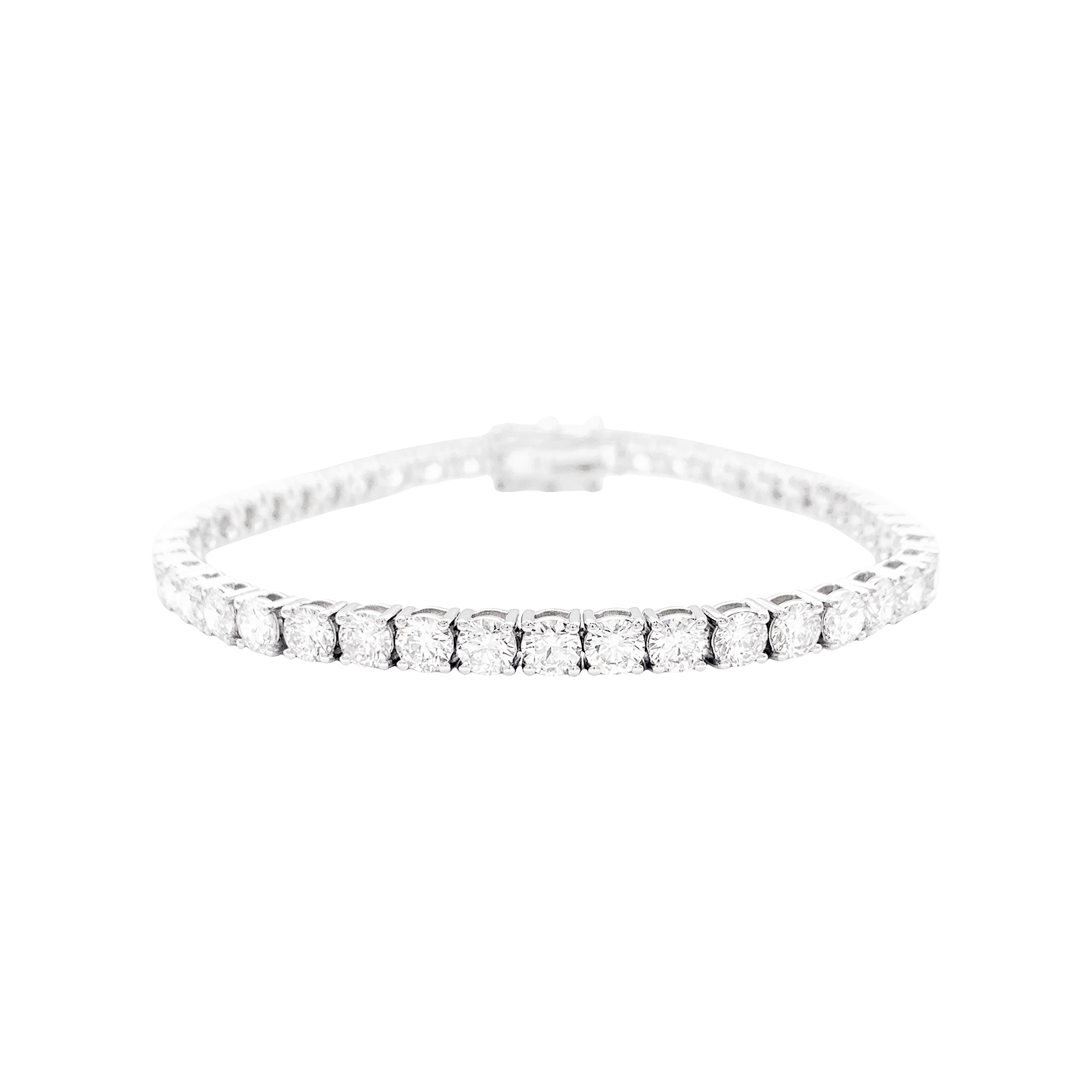 Bracelet ligne or blanc et diamants. 1