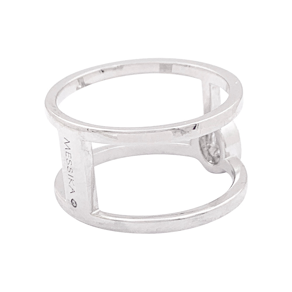 Bague Messika, "Glam'Azone", or blanc, diamants. 4