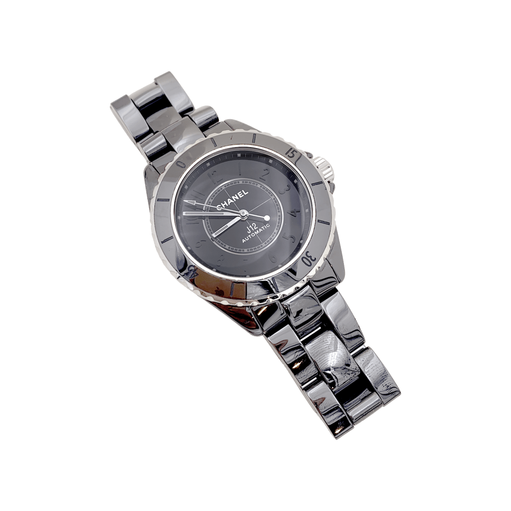 Montre Chanel, "J12 Phantom", céramique noire, acier. 3