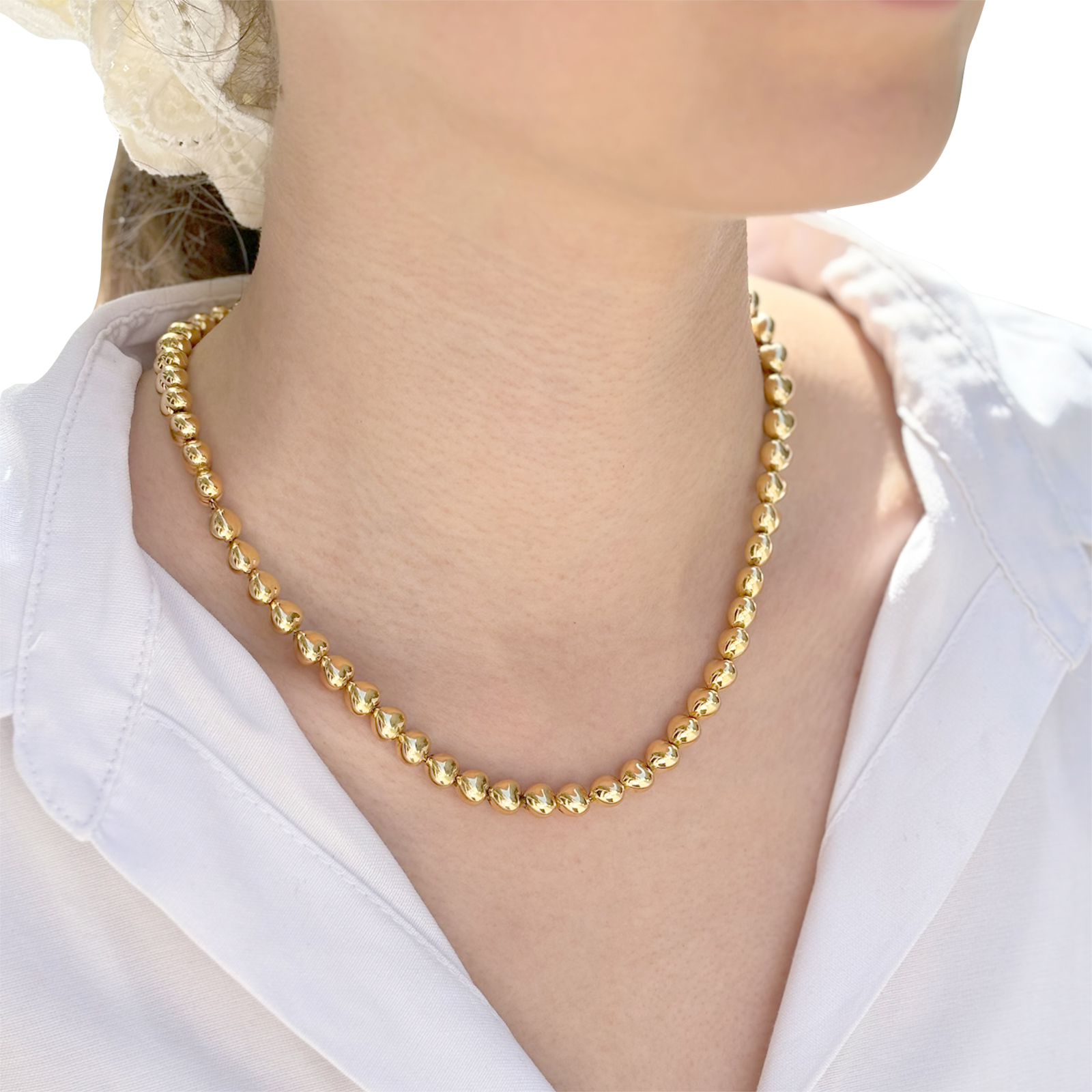 Collier « Cœurs » or jaune. 5