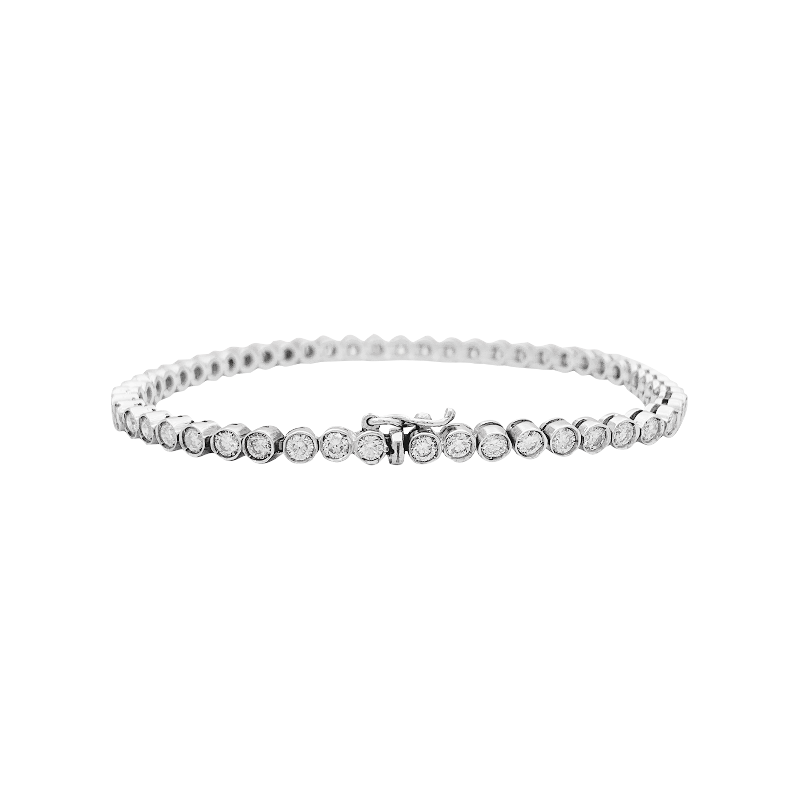 Bracelet ligne diamants en or blanc. 4