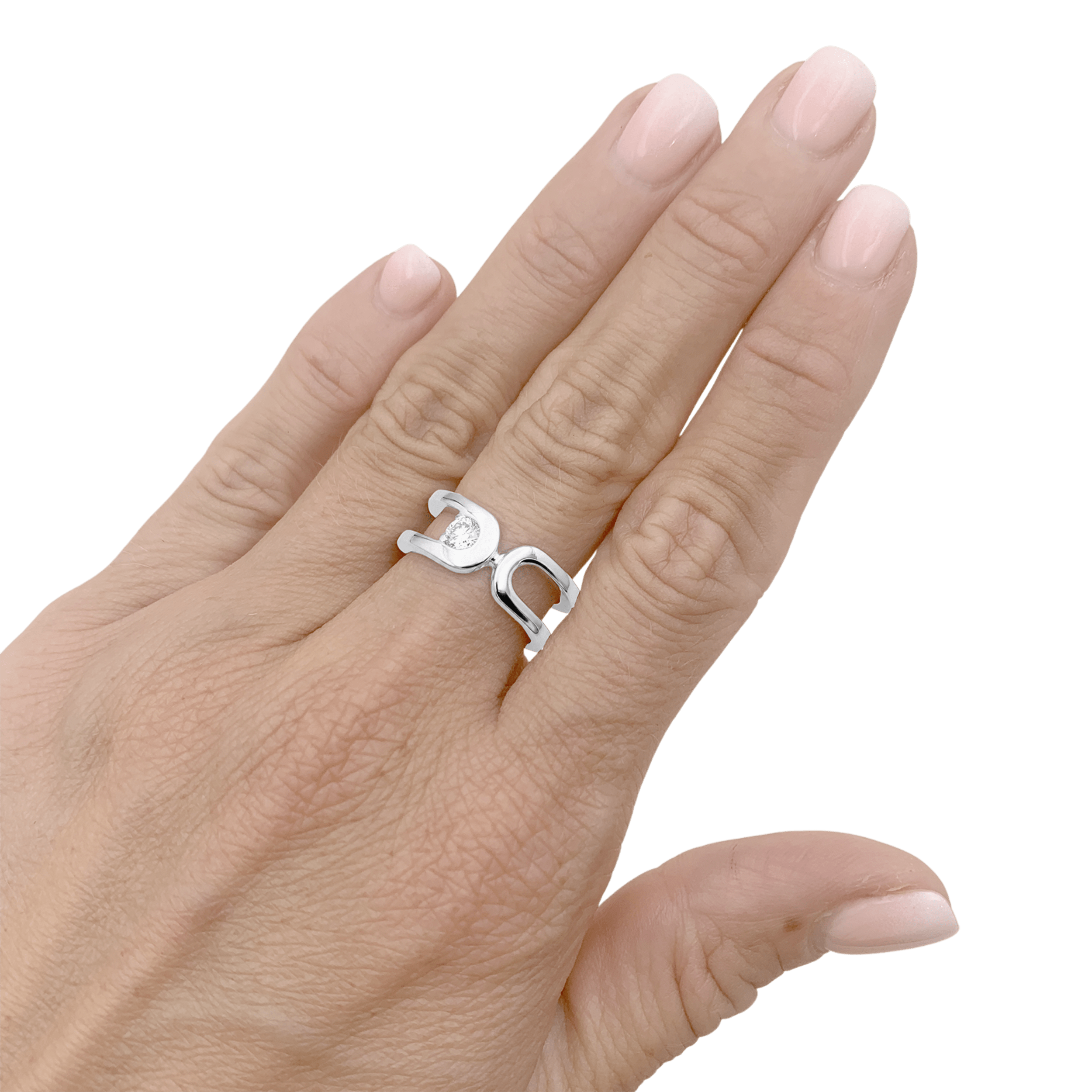 Bague Dinh Van "Maillon" or blanc, diamant. 6