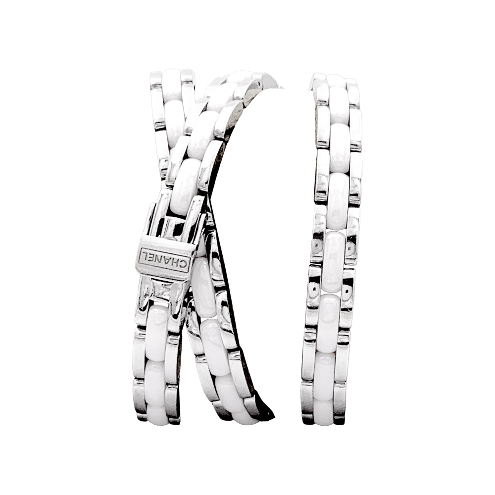 Montre Chanel, "Première", céramique blanche et diamants. 3