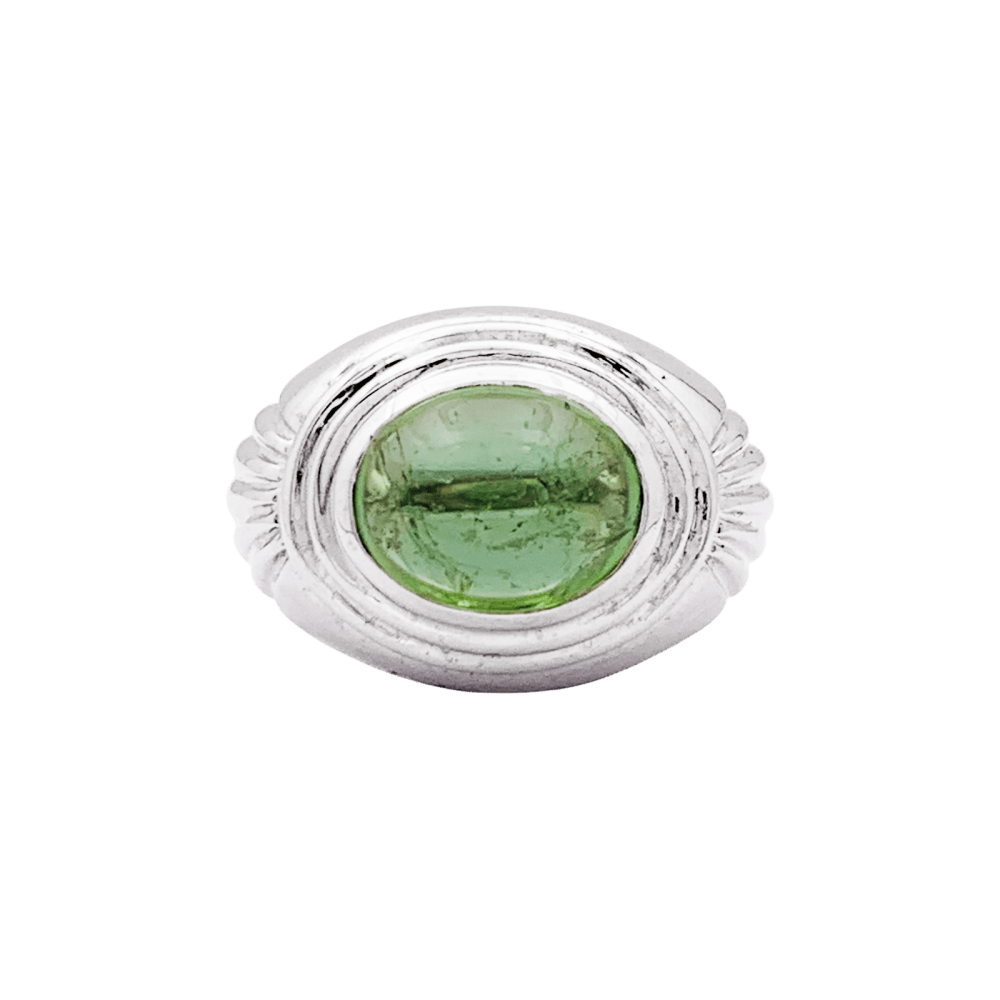 Bague Boucheron, "Jaïpur", or blanc et tourmaline verte. 1