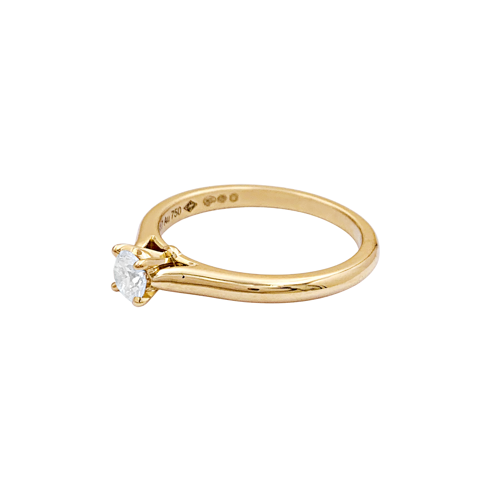 Solitaire Cartier,"1895", or jaune, diamant. 3