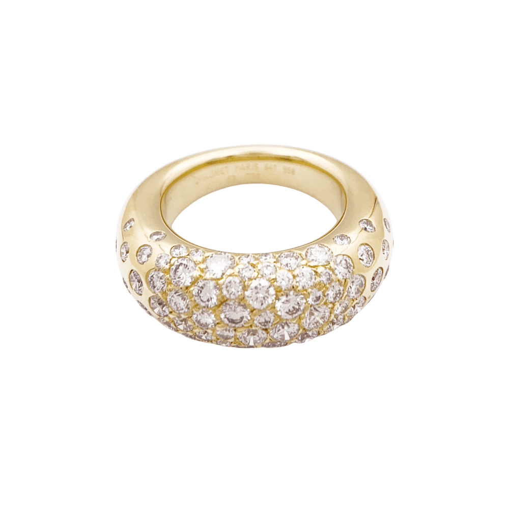 Bague Chaumet, "Grains de Caviar", or jaune et diamants. 2