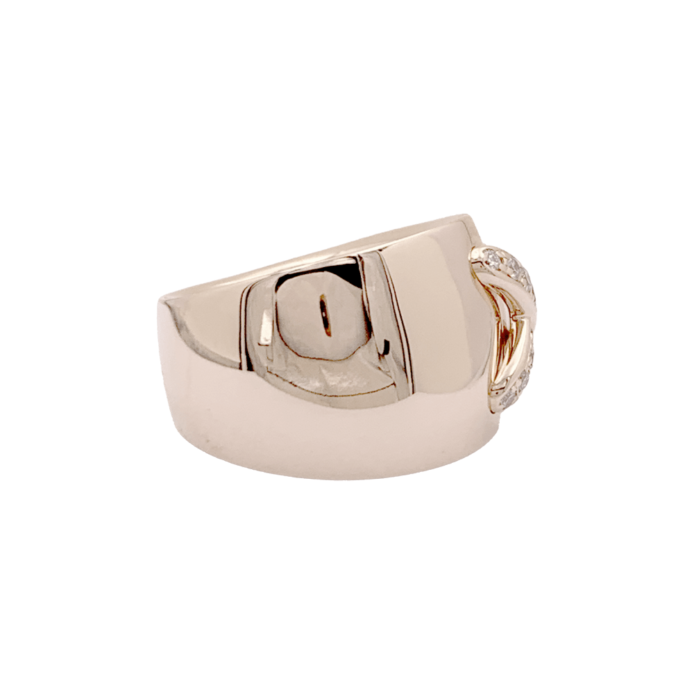 Bague Chaumet, "Liens" grand modèle, or rose, diamants. 3