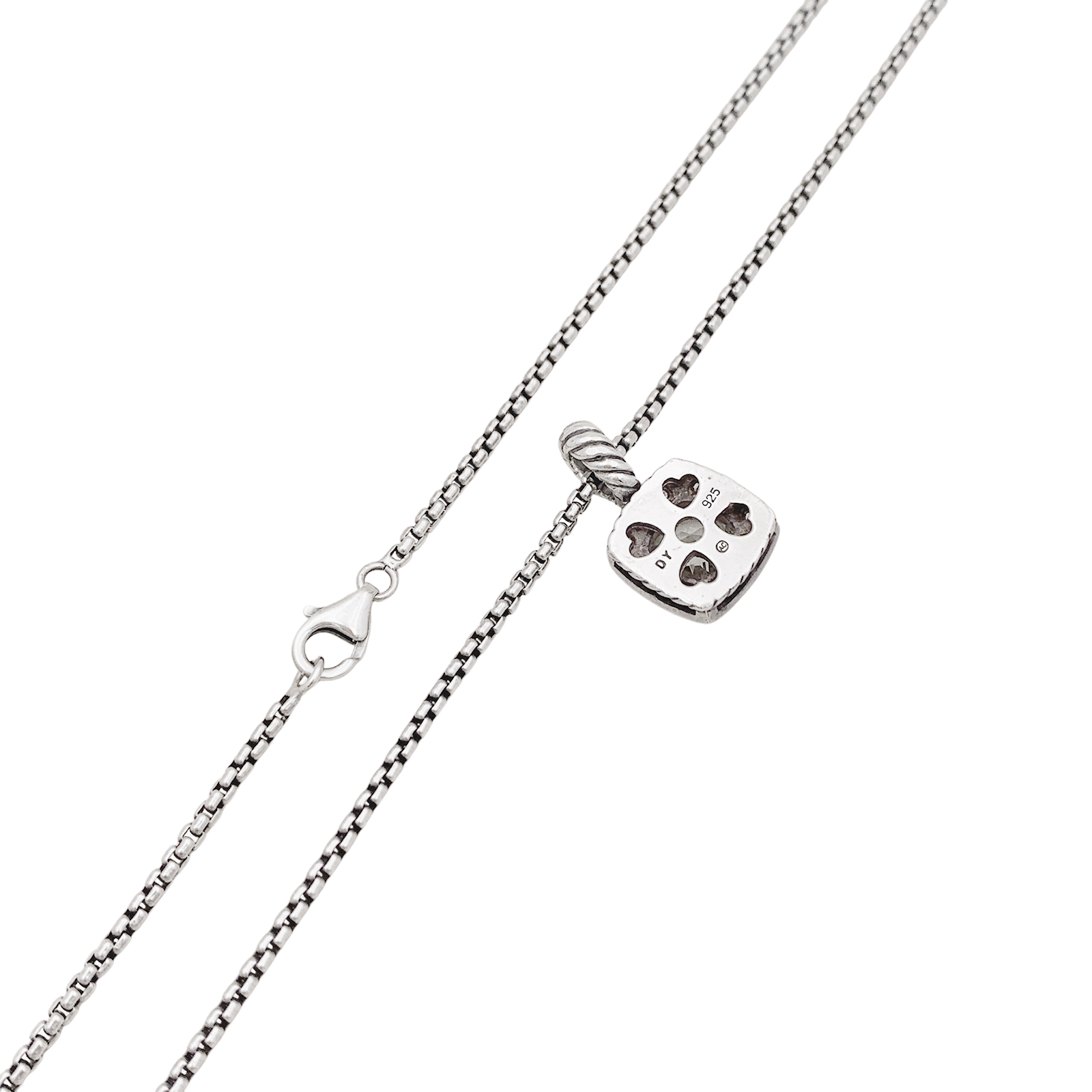 Collier David Yurman, "Petite Albion", argent, topaze blanche, diamants. 4