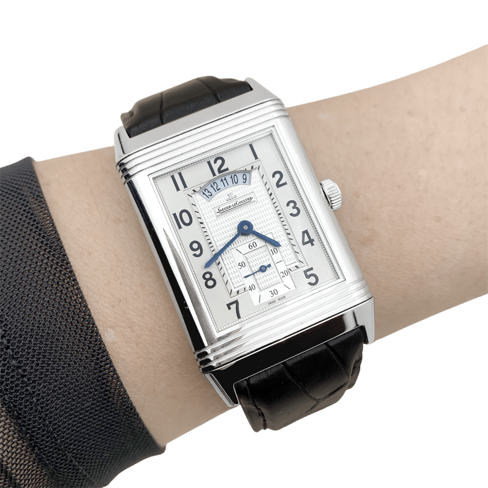 Montre Jaeger-Lecoultre , « Grande Reverso 986 Duodate », acier, cuir. 7