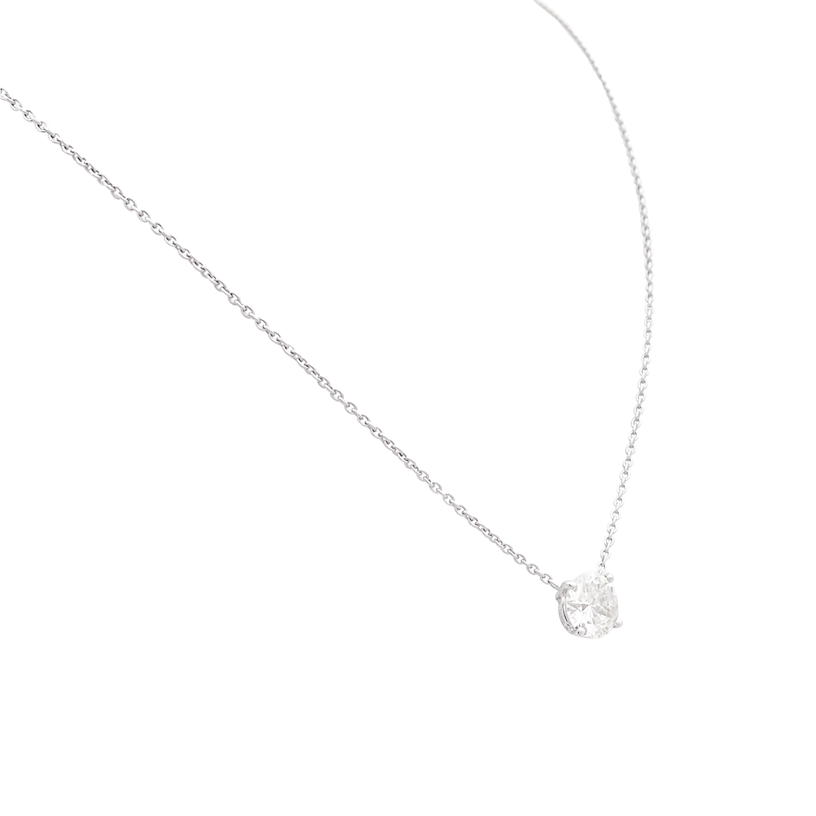 Collier solitaire diamant. 2