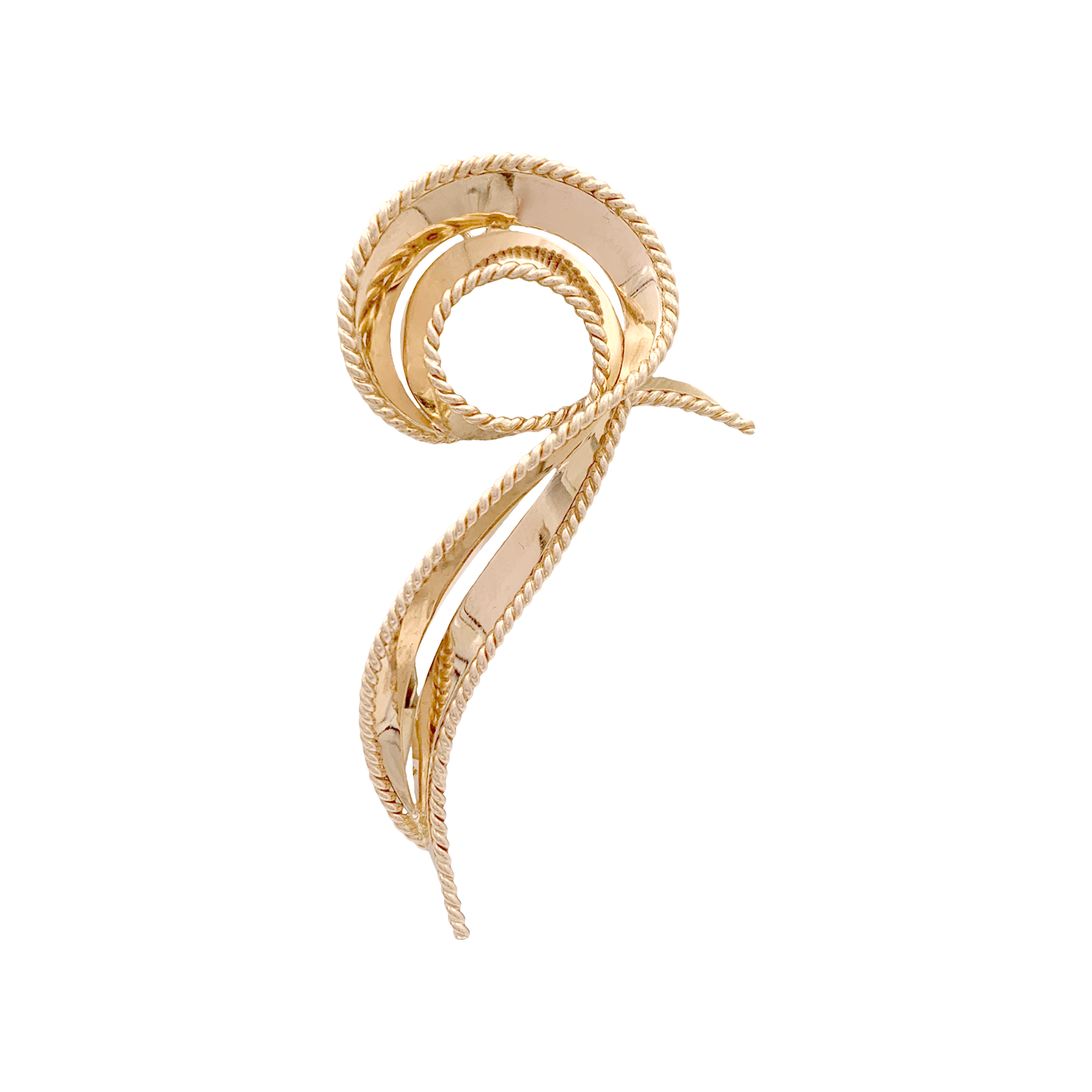 Broche vintage "Volute" or rose. 5