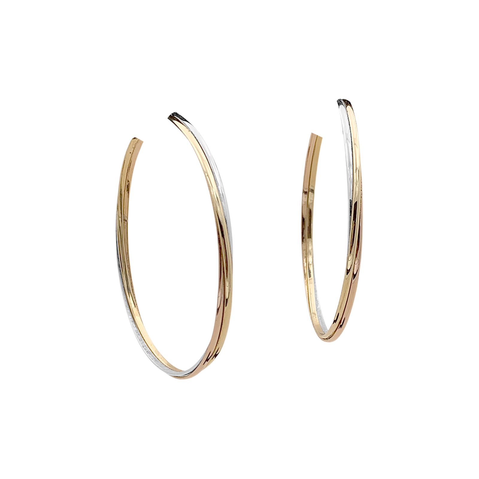Boucles d'oreilles Cartier, "Trinity", trois ors. 2