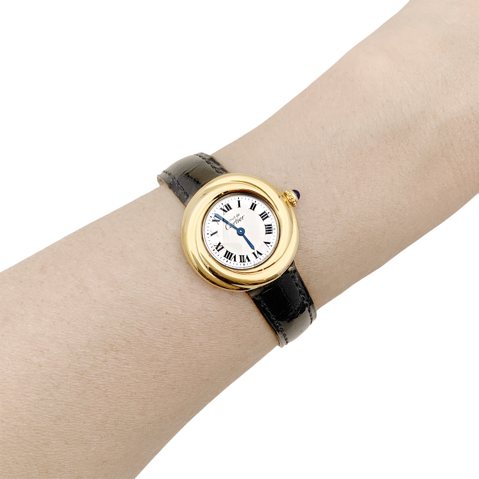 Montre Cartier, "Trinity Must", argent plaqué or, cuir. 5
