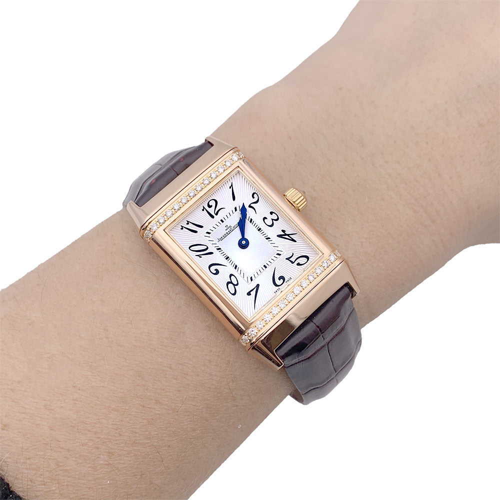 Montre Jaeger-LeCoultre, "Reverso Duetto", en or rose et diamants. 6