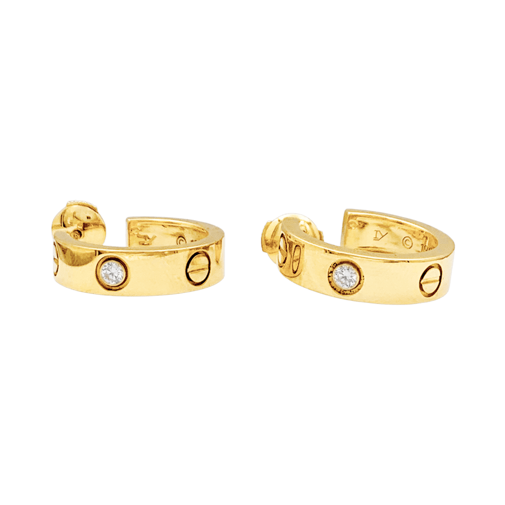Boucles d'oreilles Cartier, "Love", or jaune et diamants. 2