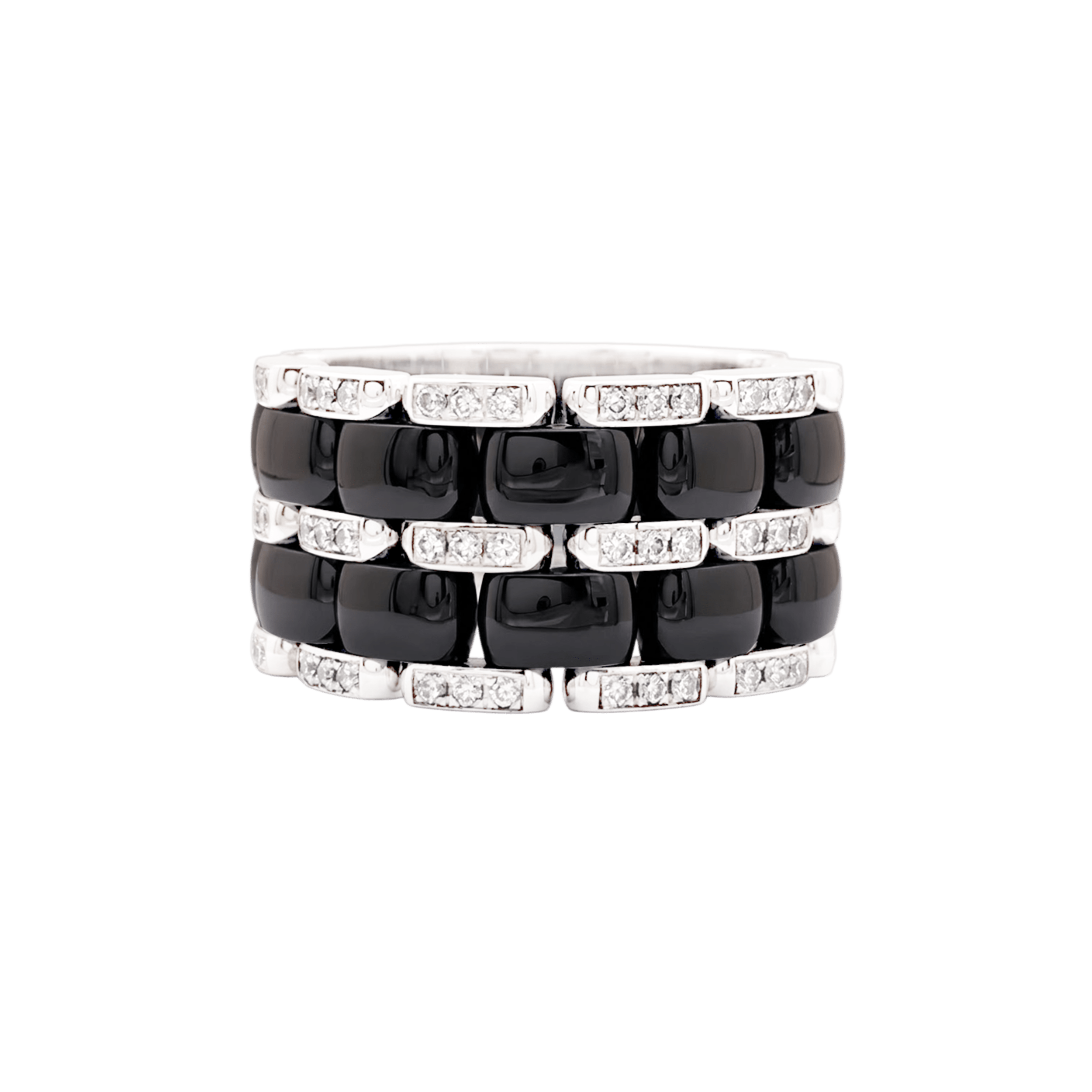 Bague Chanel, "Ultra" en or blanc, céramique noire et diamants. 1