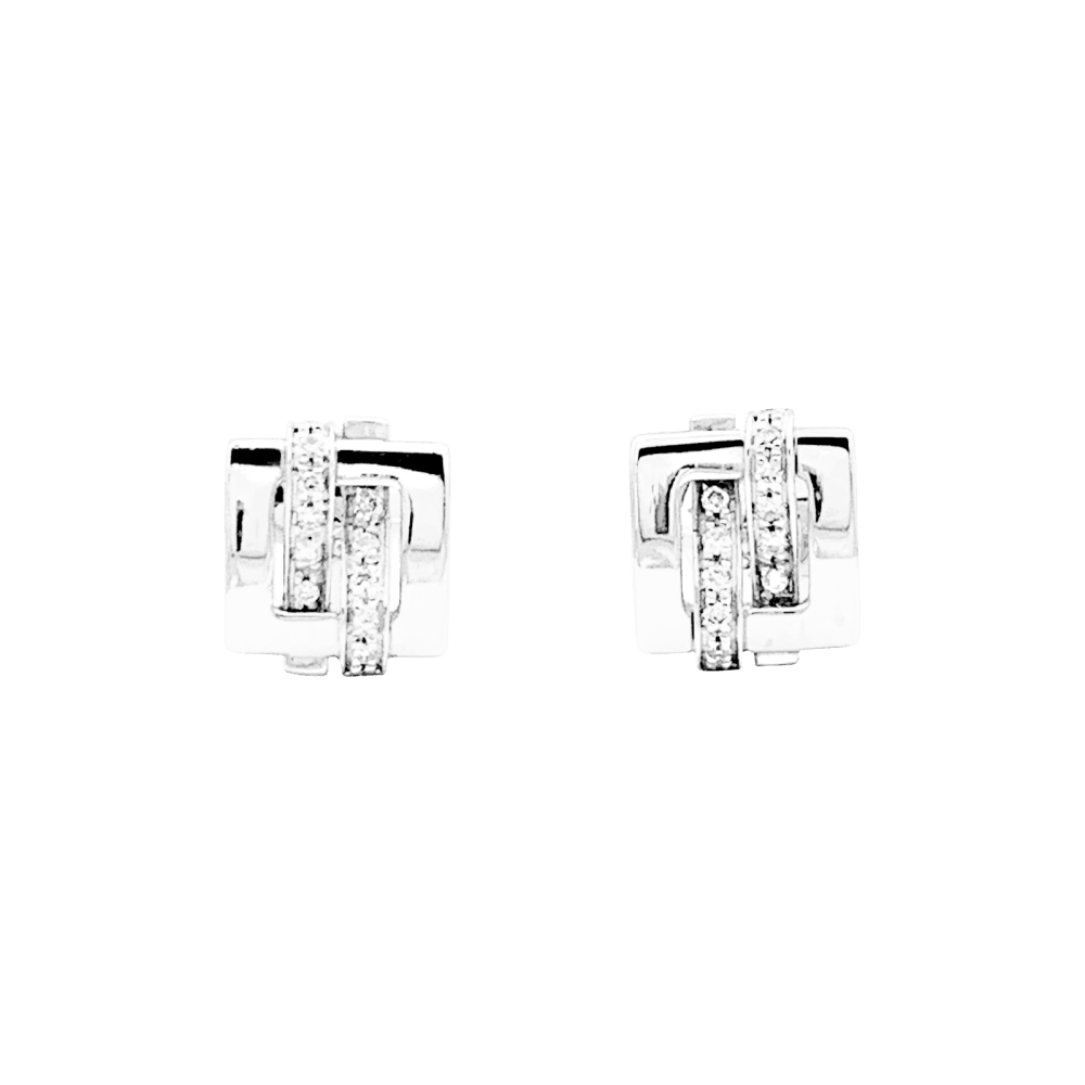 Boucles d'oreilles Boucheron, "Déchaînée", or blanc, diamants. 2