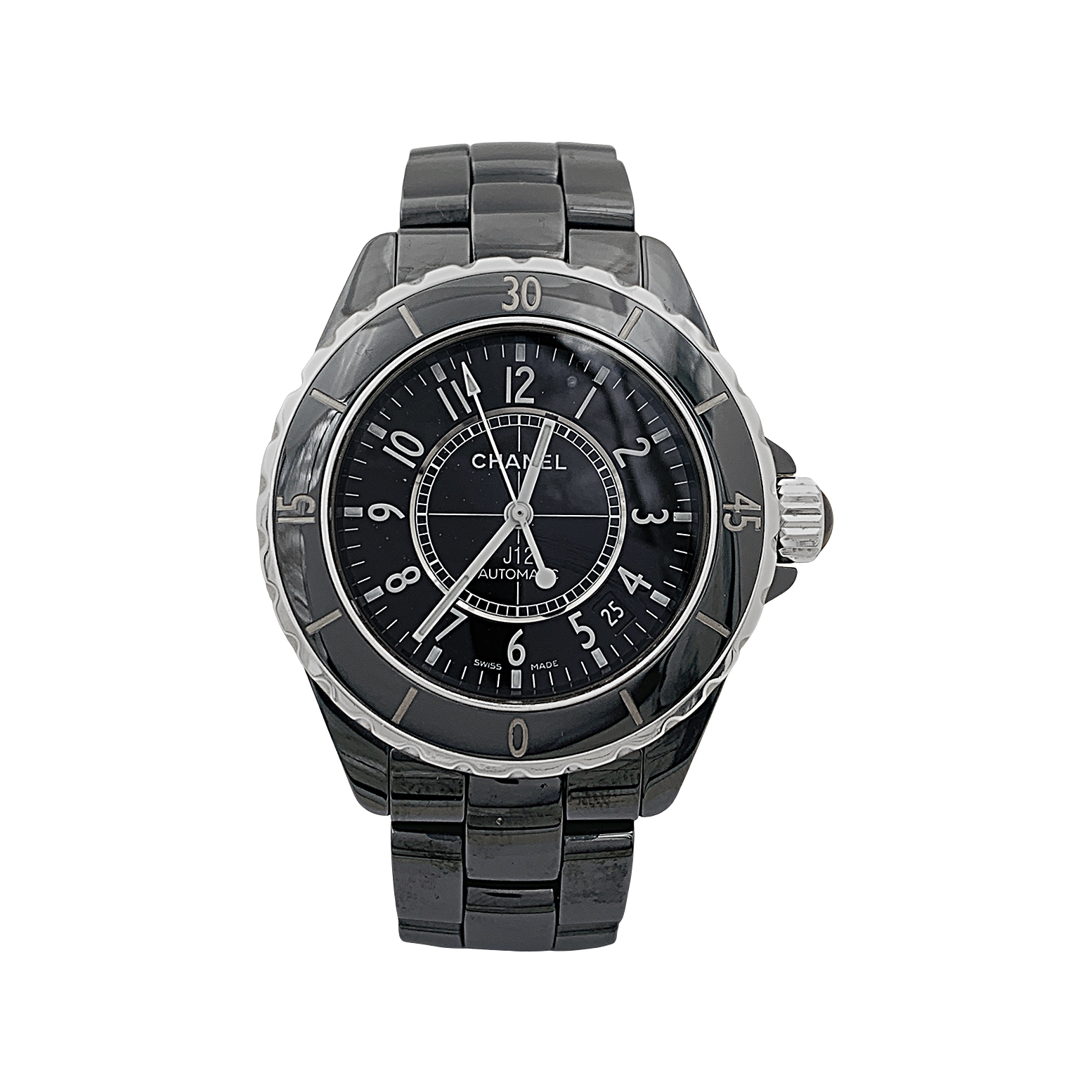 Montre Chanel, "J12", céramique noire, acier. 4