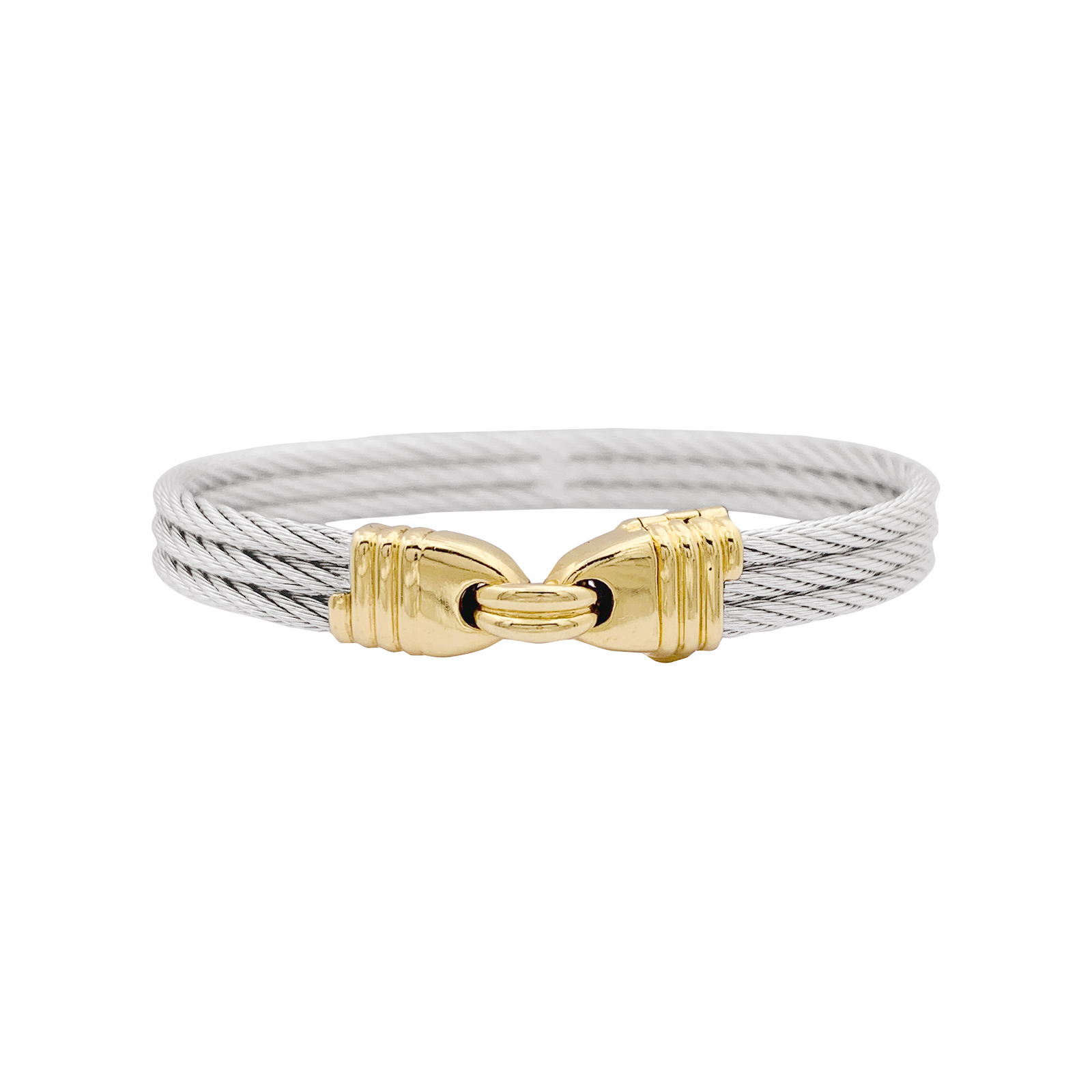 Bracelet vintage Fred, "Force 10", or et acier. 2