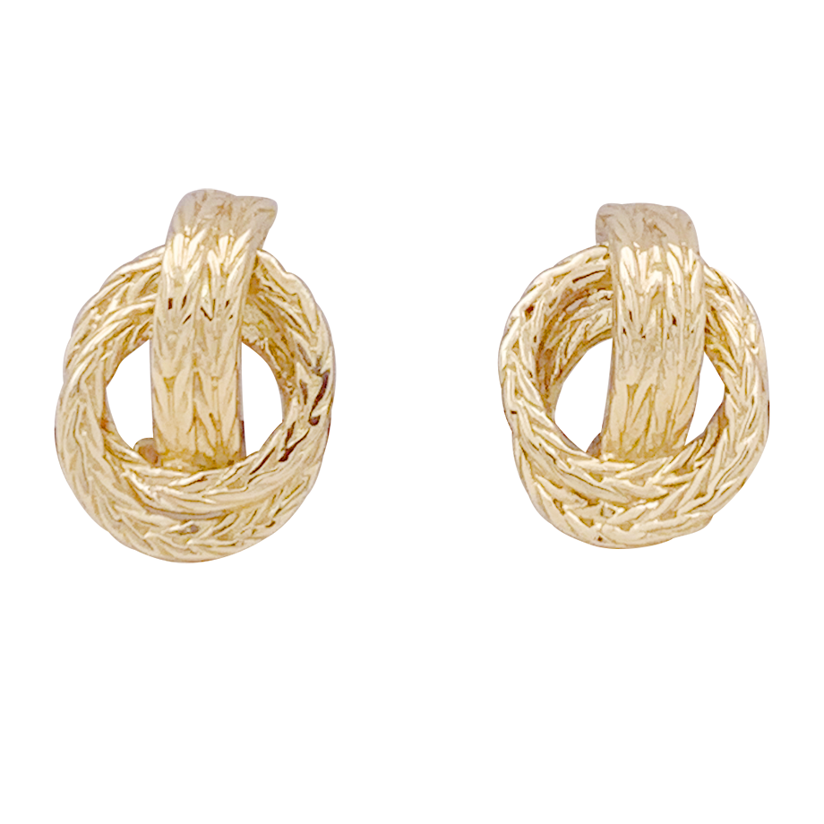 Boucles d'oreilles Hermès "Noeud marin" en or jaune. 1970 1