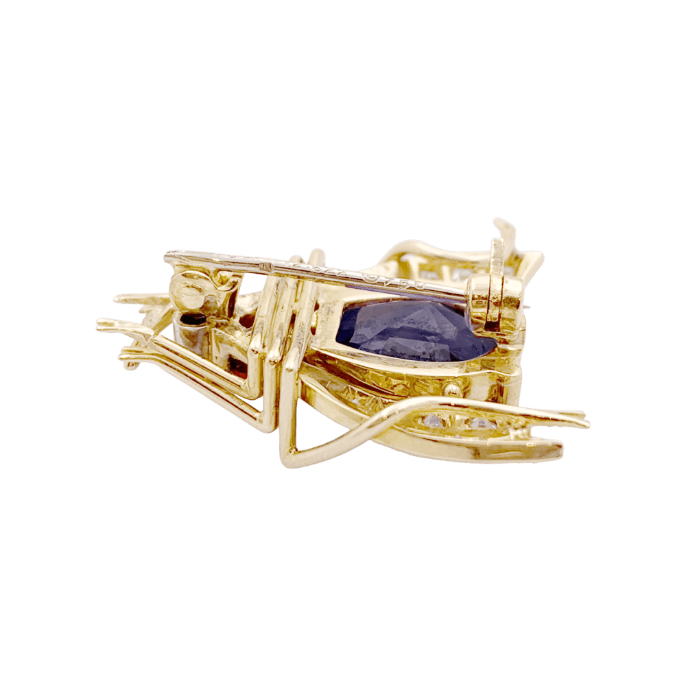Broche Van Cleef & Arpels, « Abeille », platine, or jaune, saphir, rubis et diamants. 7