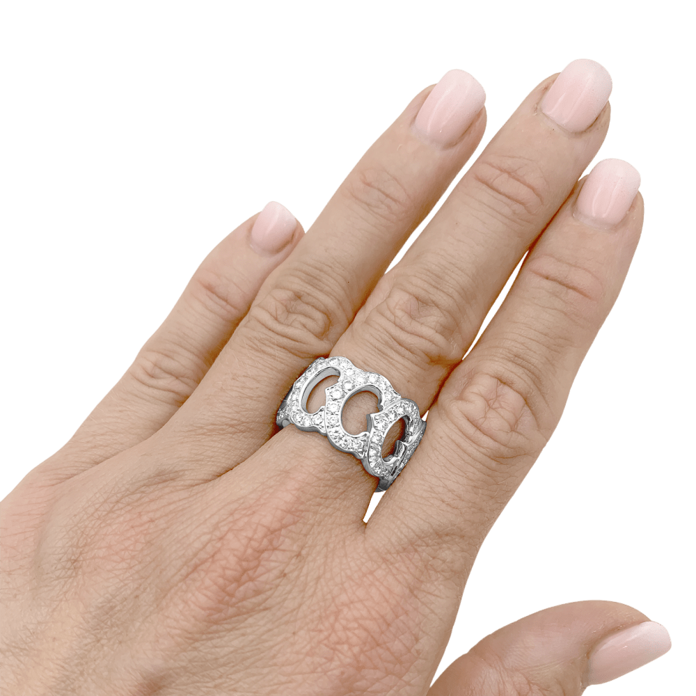 Bague Cartier, "C de Cartier", or blanc, diamants. 6