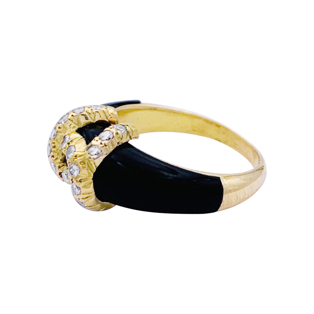Bague Cartier, "Double C", or jaune, onyx, diamants. 1