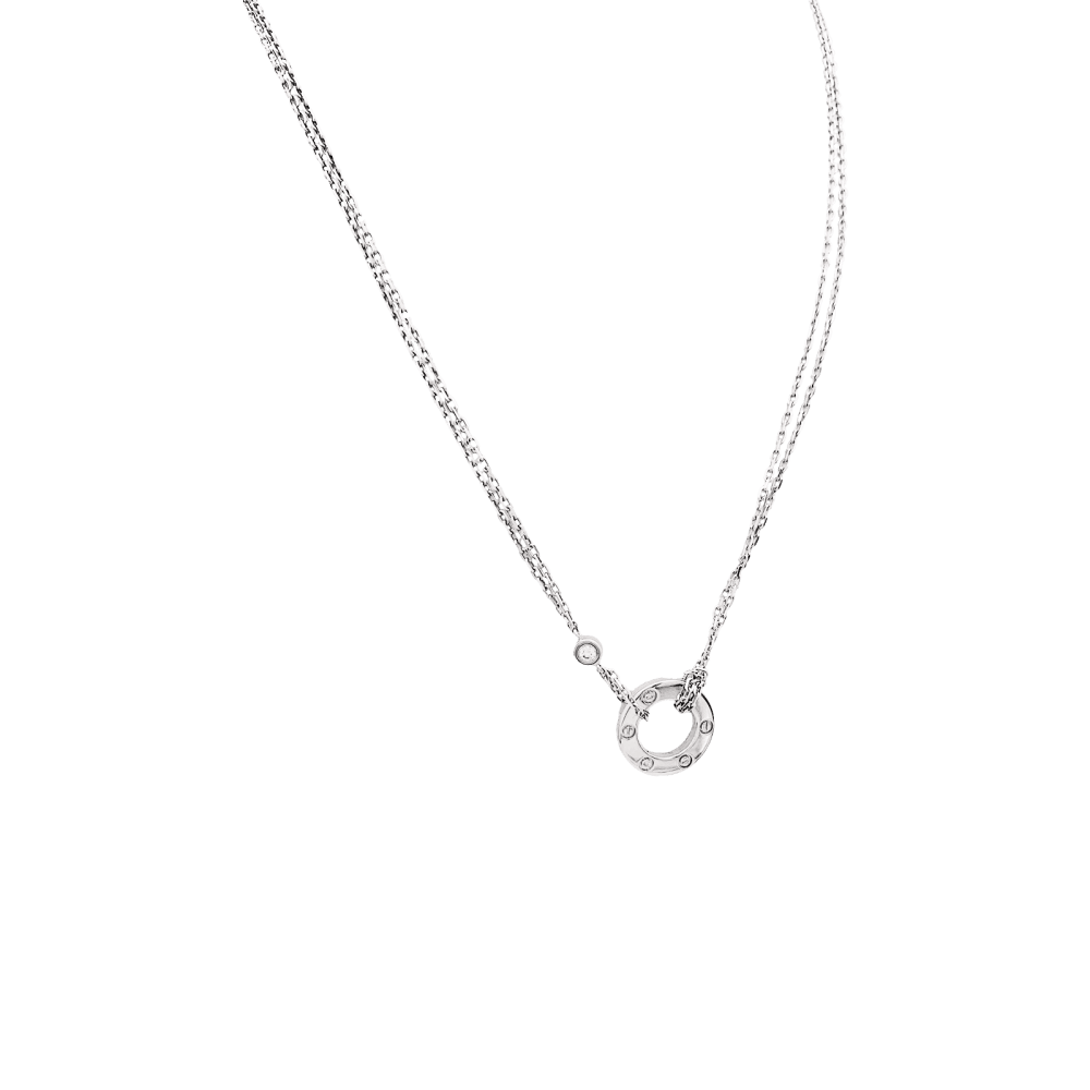 Collier Cartier, « Love», or blanc, diamants. 2