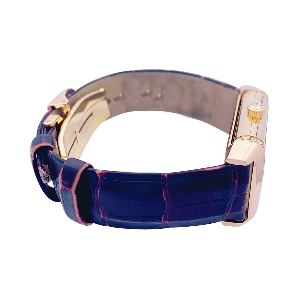 Montre Jaeger-LeCoultre, "Reverso Duetto", en or rose et diamants. 5
