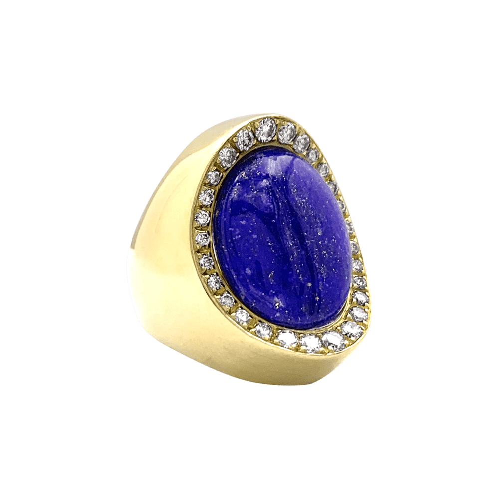 Bague Aldebert, or jaune lapis-lazuli et diamants.35055A 2