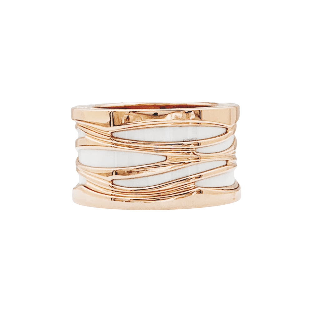 Bague Bulgari “B.Zero1 Zaha Hadid" en or rose et céramique blanche. 2