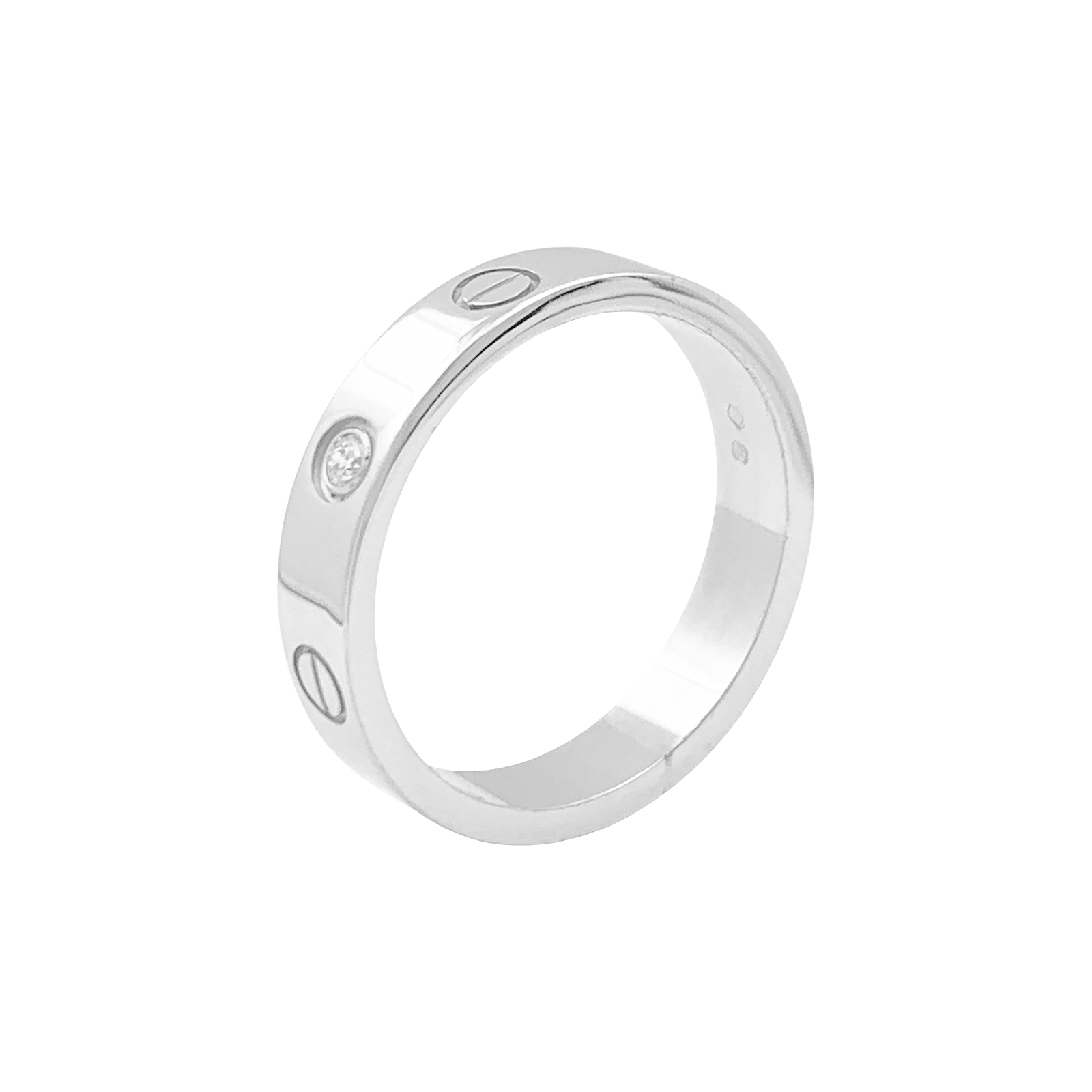 Bague Cartier "Love" or blanc, diamant. 5