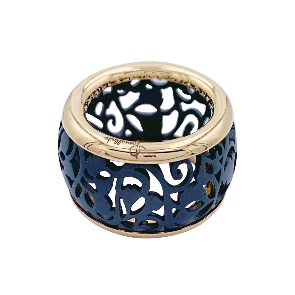 Bague Pomellato, "Arabesque", or rose, titane. 4