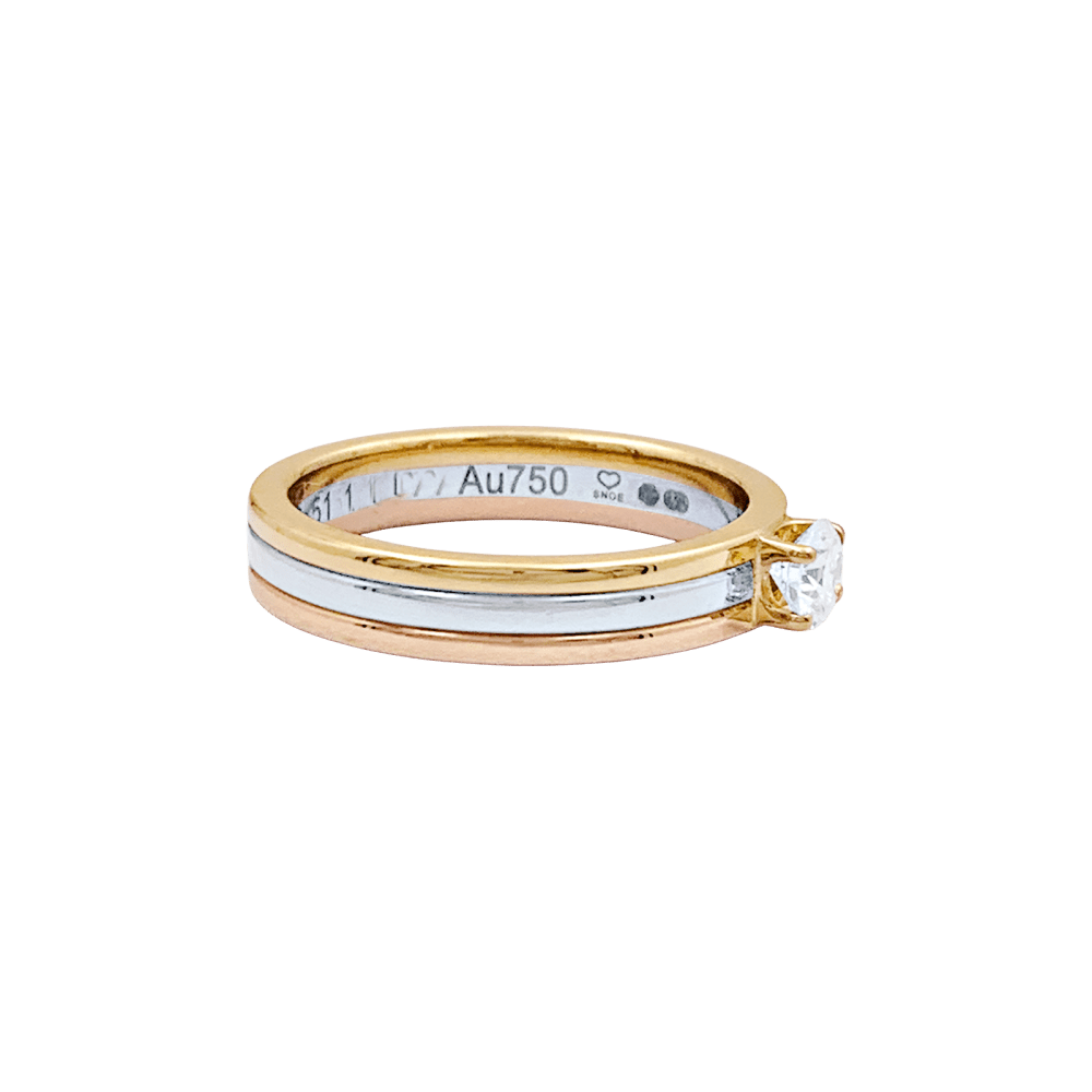 Bague Cartier, "Vendôme Louis Cartier", trois ors, diamant. 3