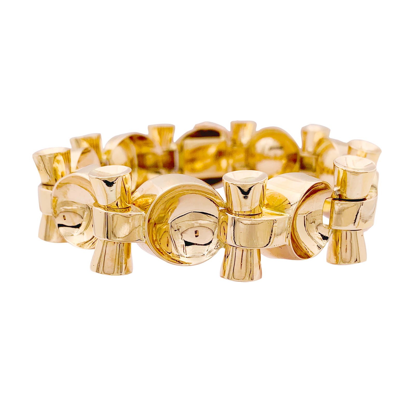Bracelet vintage, "Tank", or rose. 1