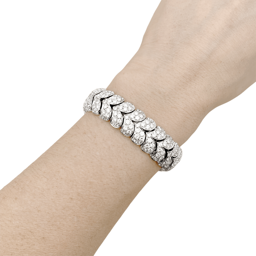 Bracelet Arfan, or blanc et diamants. 9