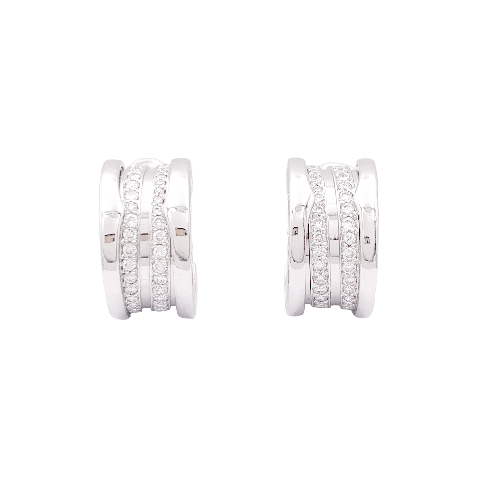 Créoles Bulagri "B.Zero1" or blanc, diamants. 2