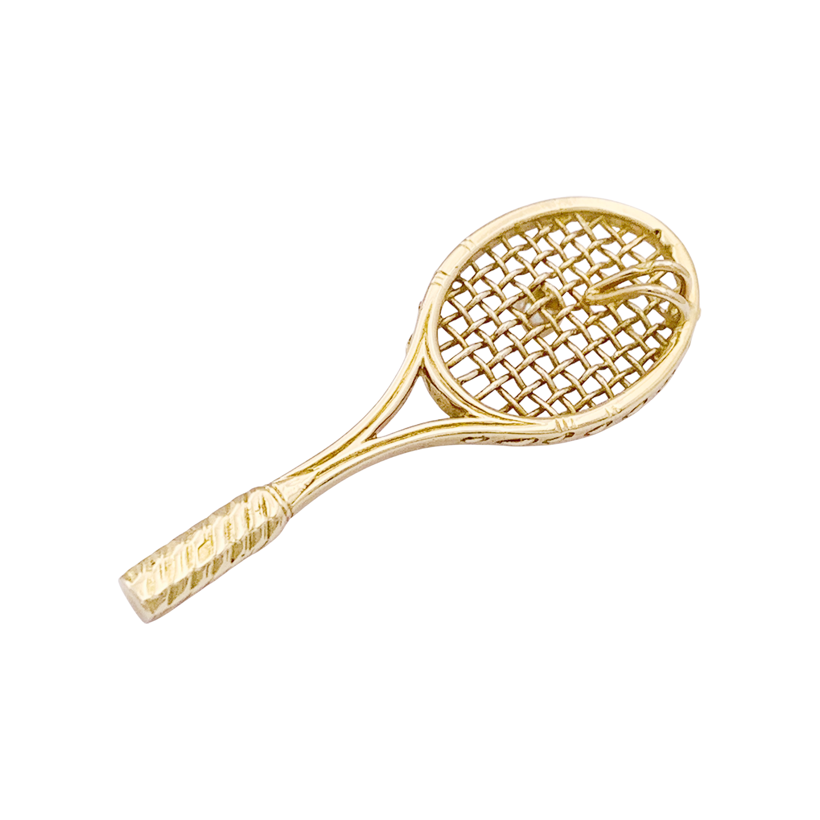 Pendentif « Raquette », or jaune, perle. 3