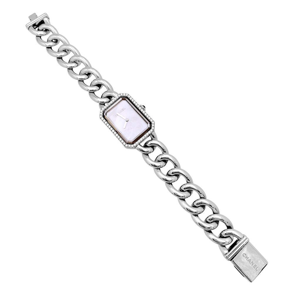 Montre Chanel "Première chaine", acier, nacre et diamants 4