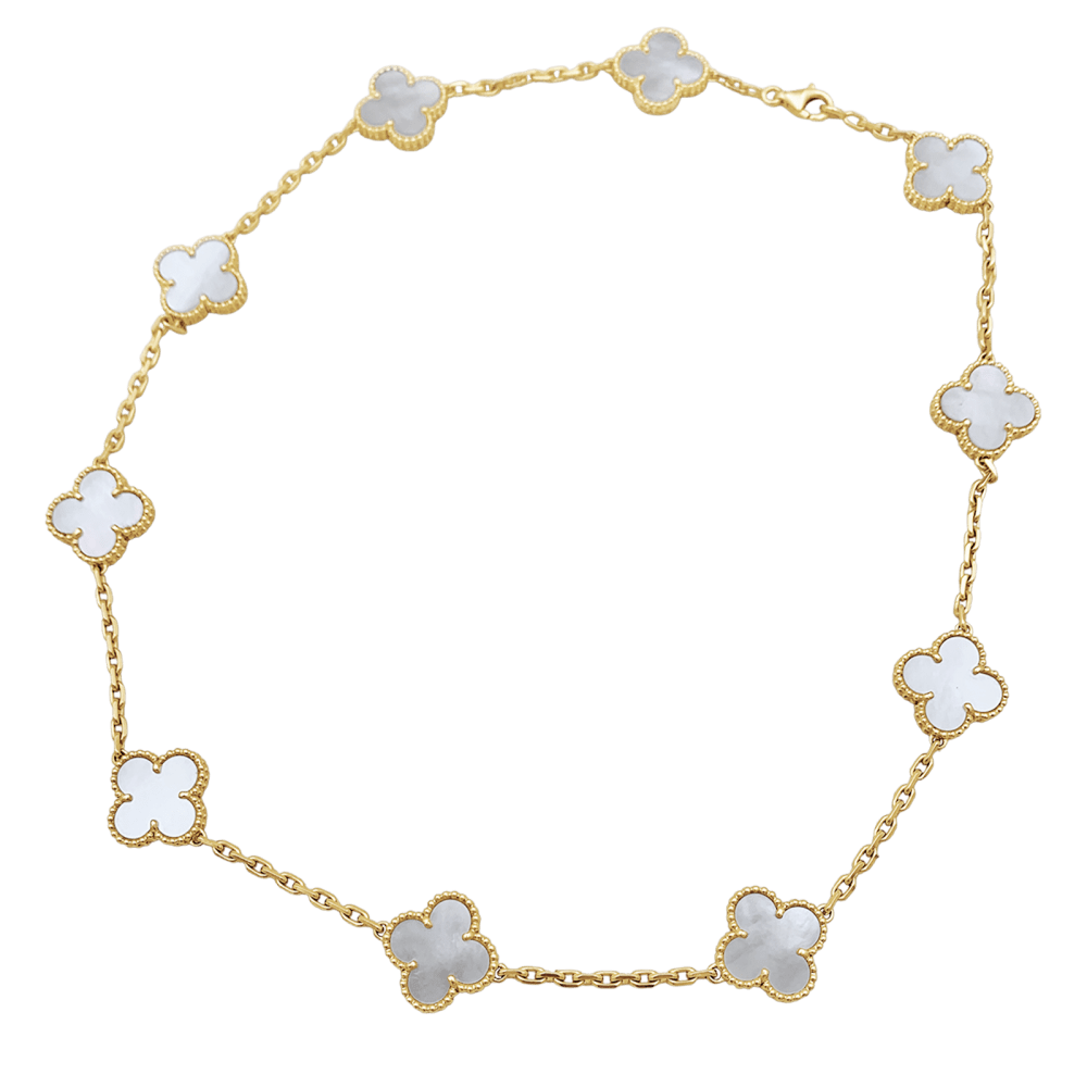 Collier Van Cleef & Arpels, "Vintage Alhambra", or jaune et nacre. 3