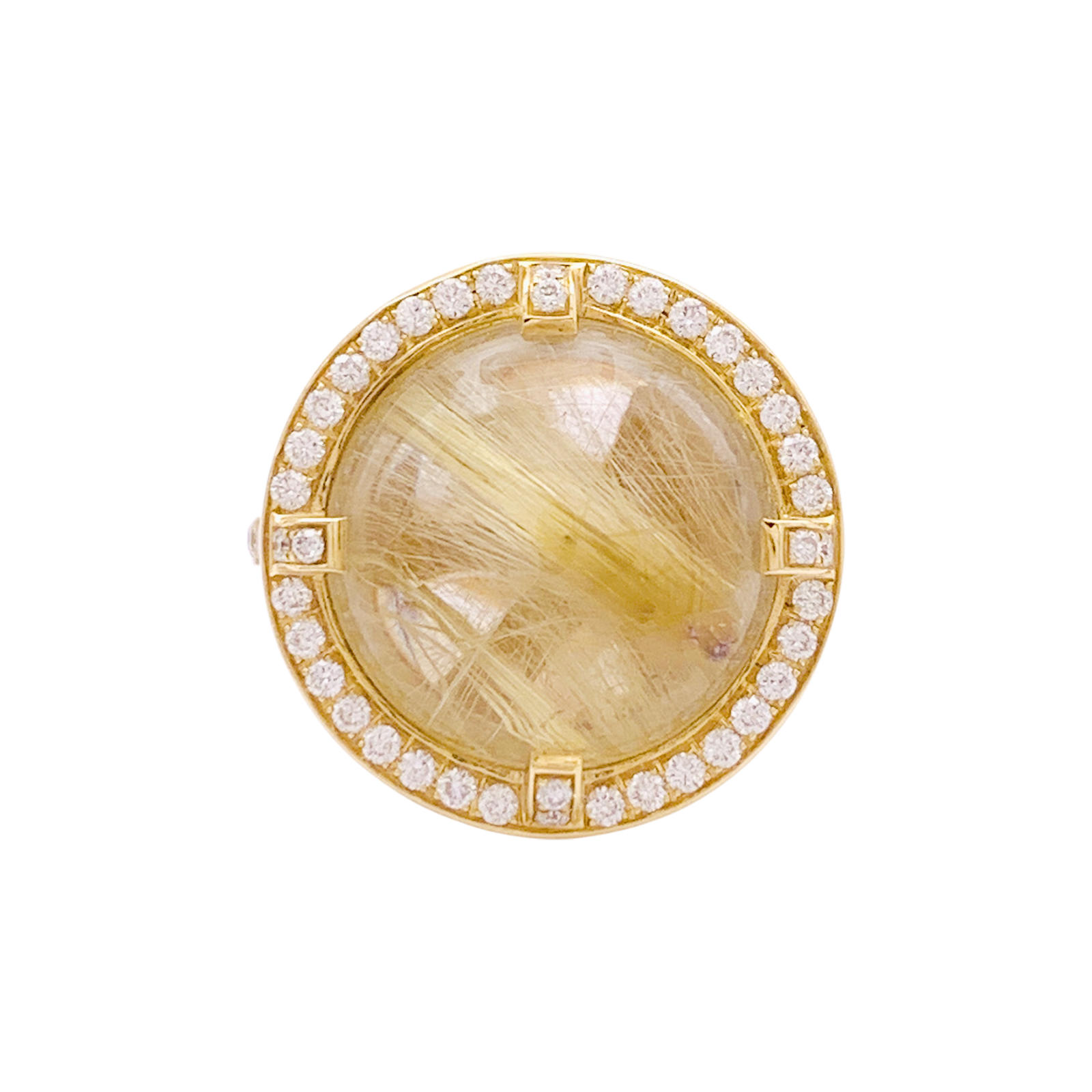 Bague CHAUMET, "Attrape Moi Si Tu M’aimes", "Galet", or jaune, diamants, quartz rutile. 1
