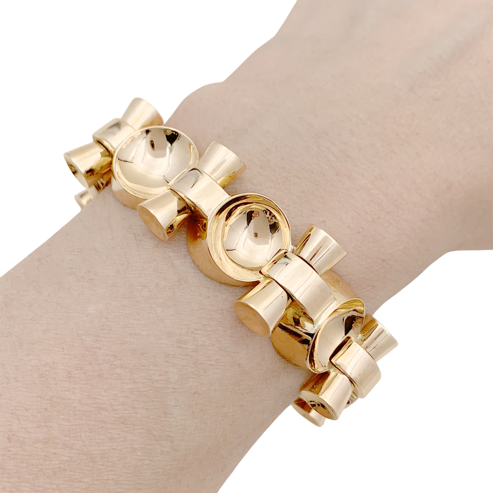 Bracelet vintage, "Tank", or rose. 6