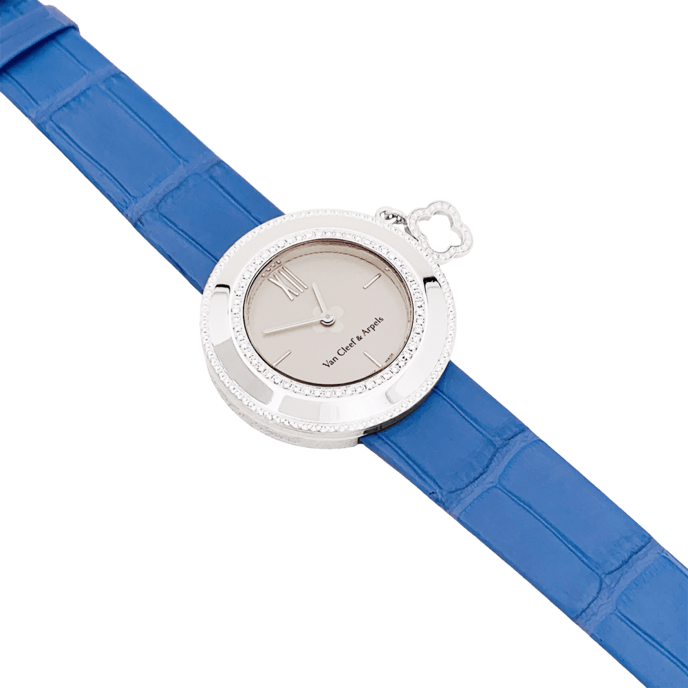 Montre Femme Van Cleef & Arpels, « Charms », or blanc, diamants. 2