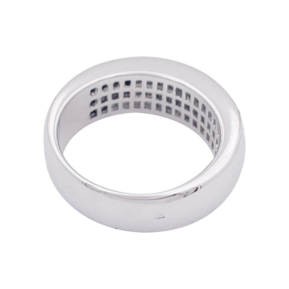 Bague pavage or blanc, diamants princesse. 4
