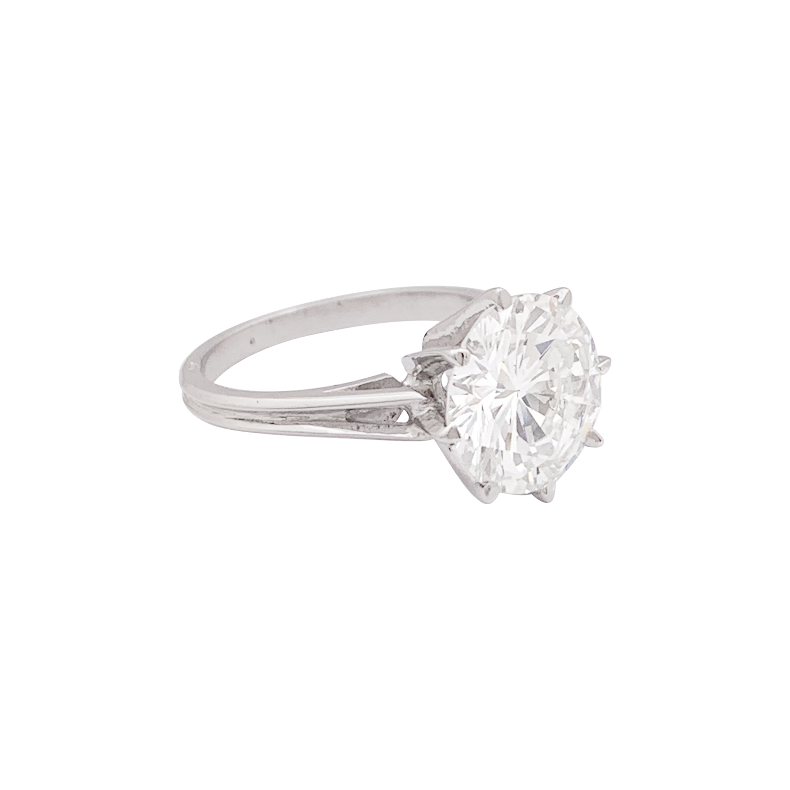 Solitaire or blanc, diamant 4,02 carats. 4